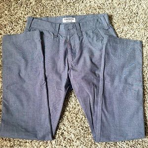 Express Men’s Slim Fit Finn Pants, gingham plaid, 100% cotton, size 29 x 30